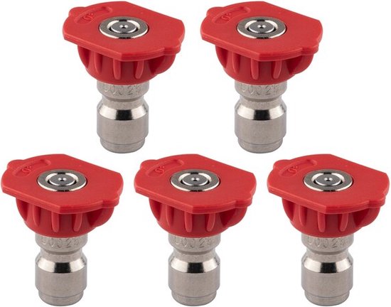 Nozzle spray 0° set van 5 of 10 stuks kleur rood sproeier softwash