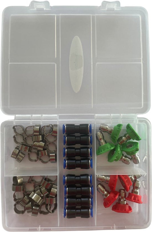 Nozzle 0° en 25° - Push in 8 mm - slangklemmen