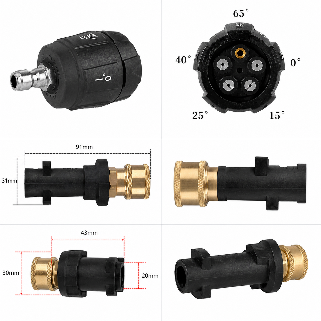5 in 1 verwisselbare mondstuk met K-serie adapter