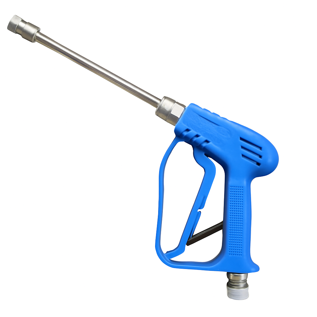 RVS spuitpistool en lans in roestvrijstaal slangaansluiting 8 of 13 mm