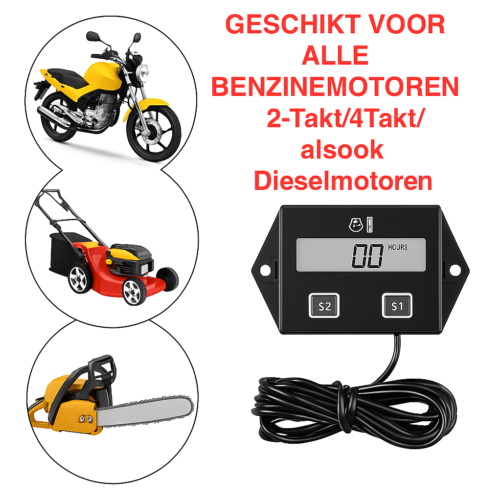 Motor urenteller - Toerenteller voor benzine en dieselmotoren