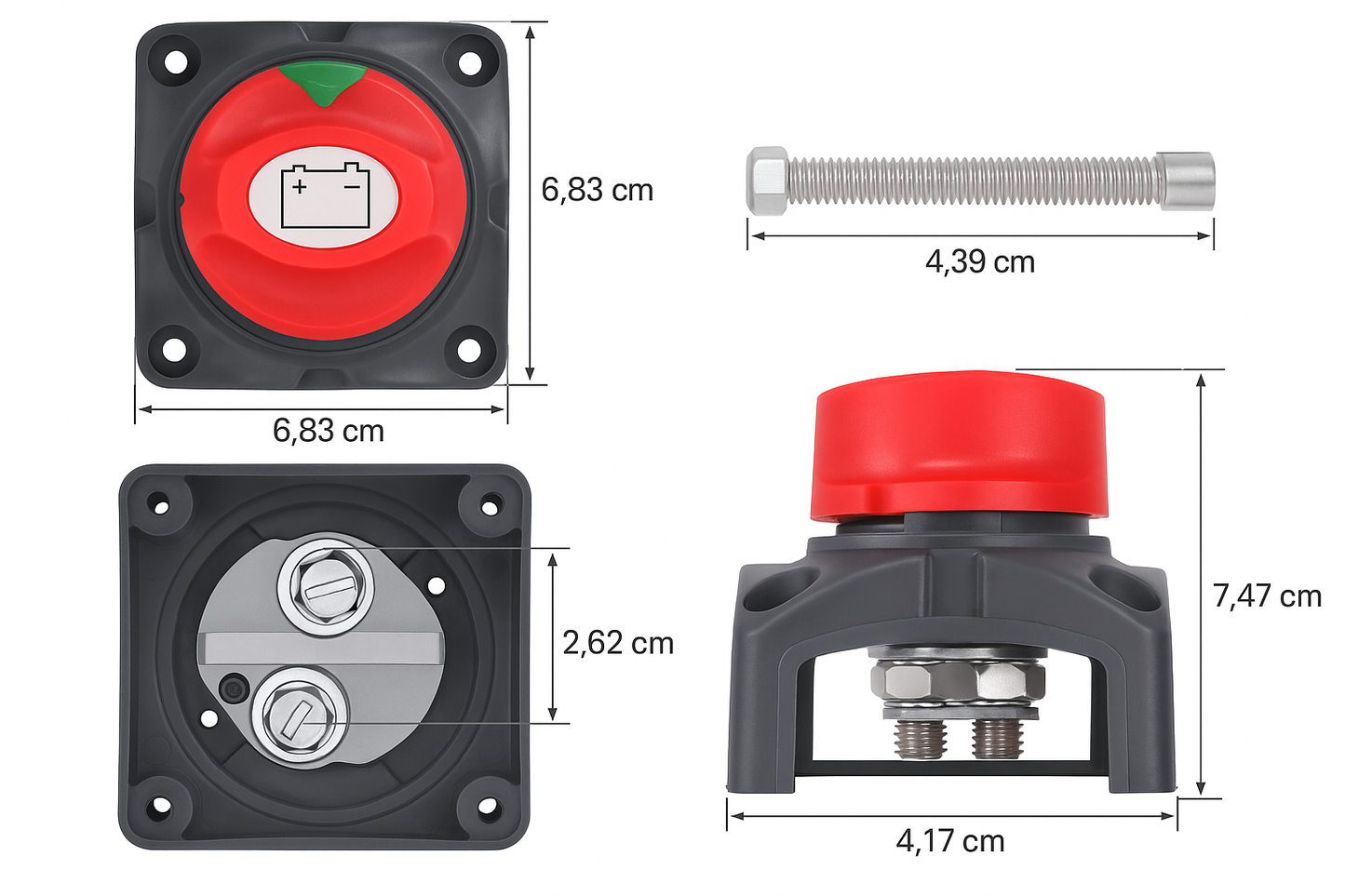 Batterijschakelaar 12-48 volt