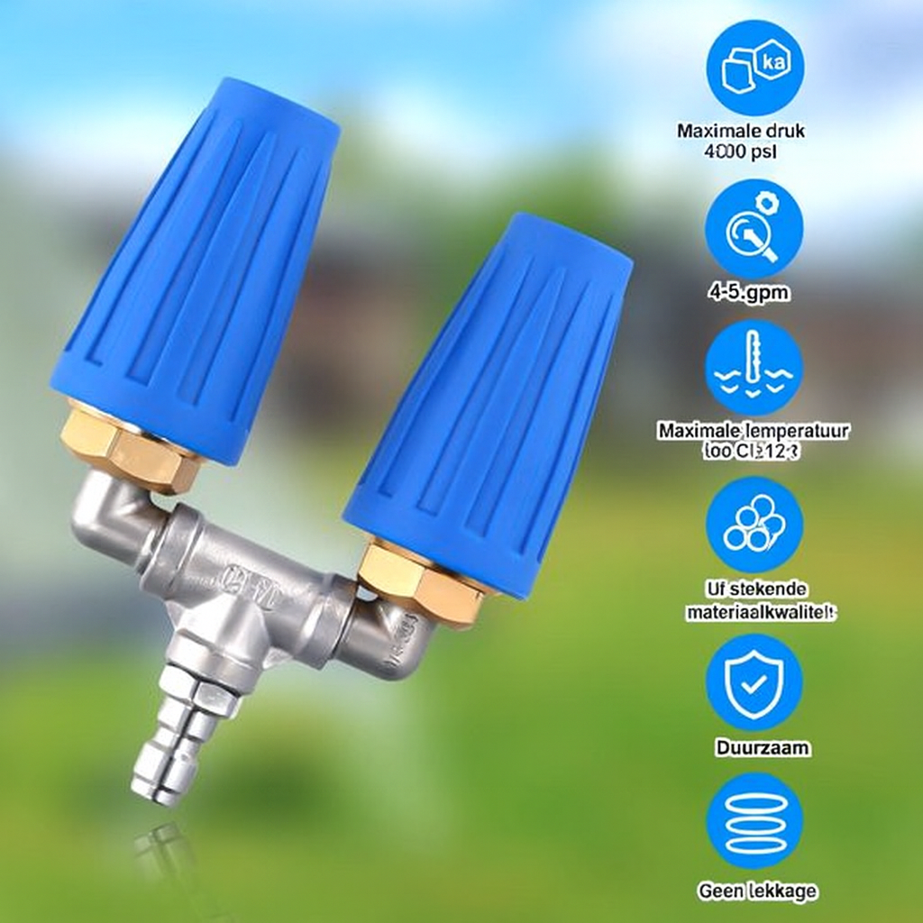 Professioneel dubbele vuilfrees hogedrukreiniger roestvrijstaal 304 - 1/4 inch aansluiting