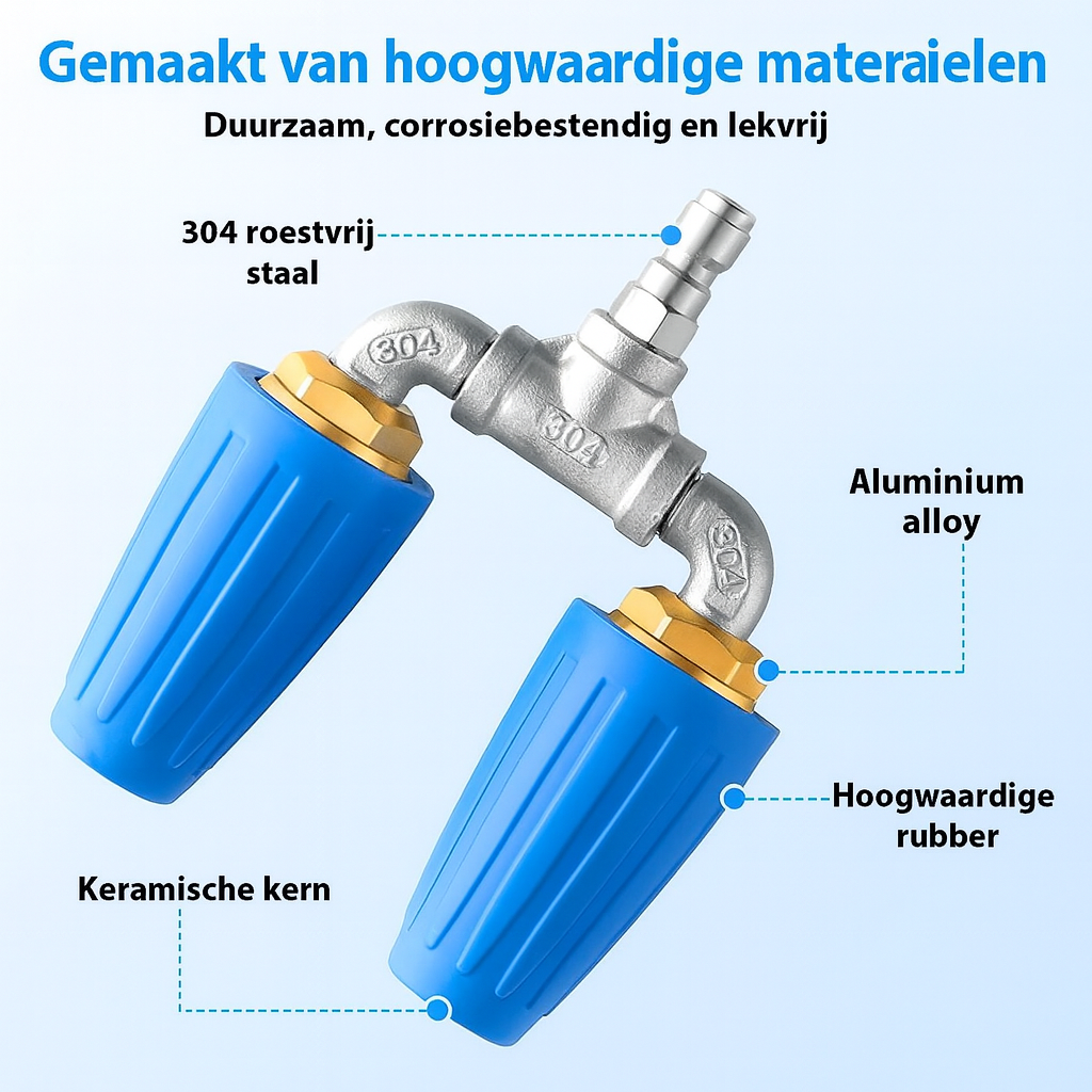 Professioneel dubbele vuilfrees hogedrukreiniger roestvrijstaal 304 - 1/4 inch aansluiting