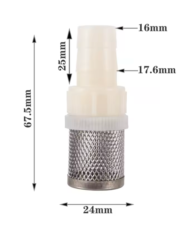 Aanzuigfilter in roestvrijstaal 8-10-12-14-16-20 mm