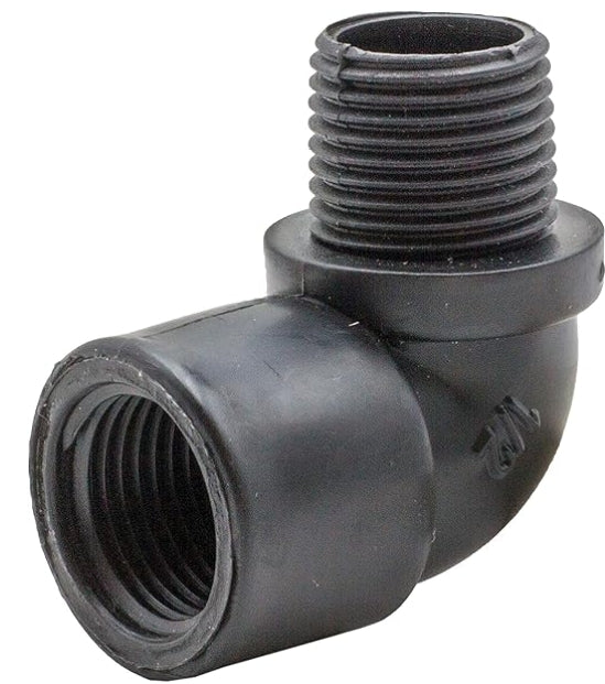 Elleboog 90° binnen en buitendraad verkrijgbaar in : 3/4 inch of 1 inch.