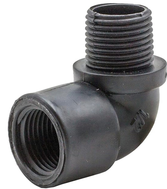 Elleboog 90° binnen en buitendraad verkrijgbaar in : 3/4 inch of 1 inch.