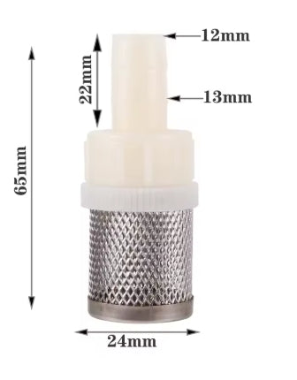 Aanzuigfilter in roestvrijstaal 8-10-12-14-16-20 mm