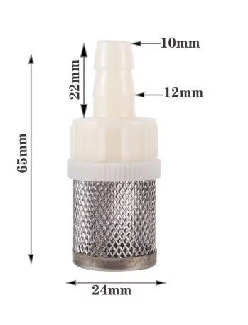 Aanzuigfilter in roestvrijstaal 8-10-12-14-16-20 mm