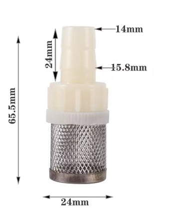 Aanzuigfilter in roestvrijstaal 8-10-12-14-16-20 mm