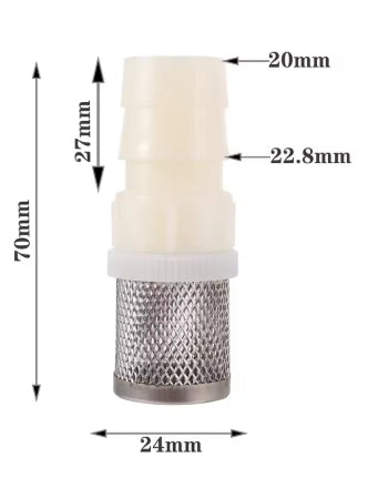 Aanzuigfilter in roestvrijstaal 8-10-12-14-16-20 mm